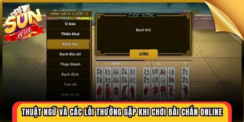 Thuật ngữ và các lỗi thường gặp khi chơi bài chắn online