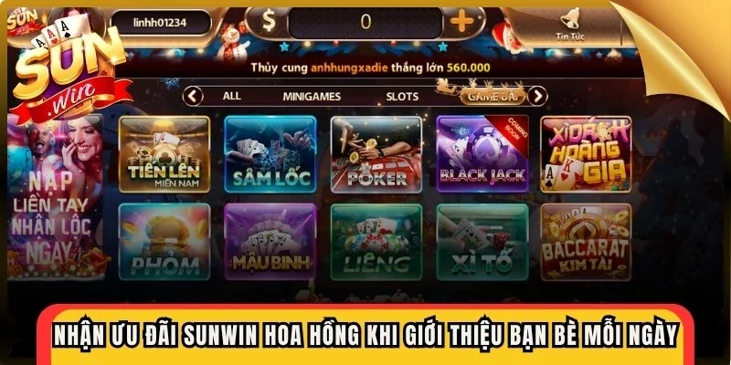 Nhận ưu đãi Sunwin hoa hồng khi giới thiệu bạn bè mỗi ngày
