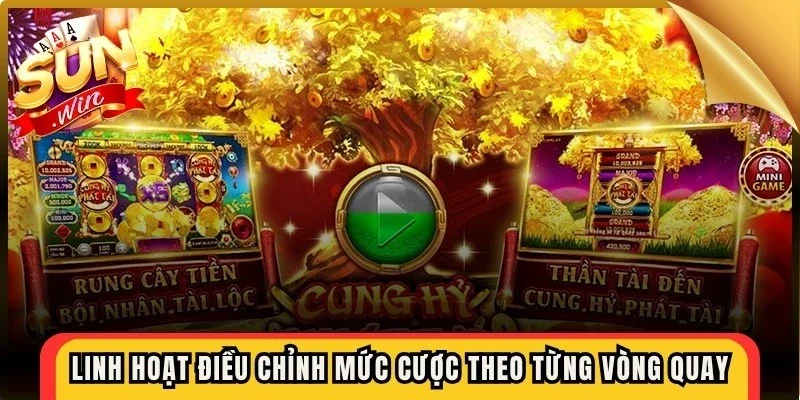 Linh hoạt điều chỉnh mức cược theo từng vòng quay