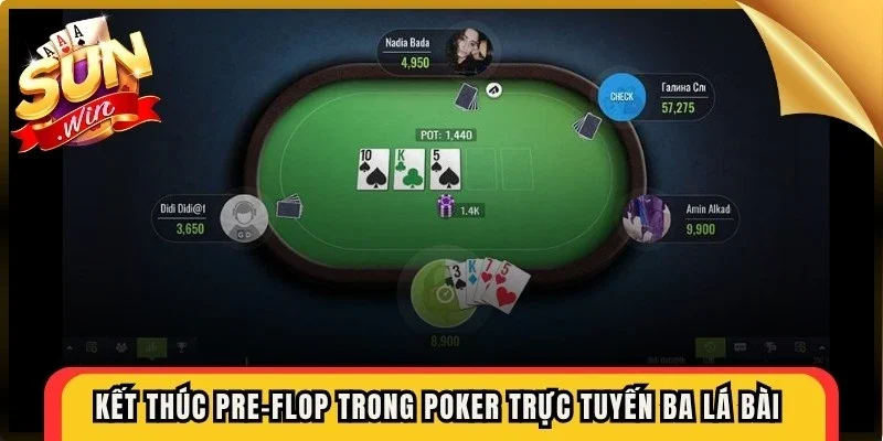 Kết thúc Pre-Flop trong Poker trực tuyến ba lá bài quyết định