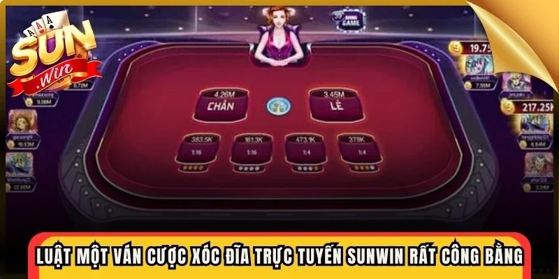 Luật một ván cược Xóc Đĩa trực tuyến Sunwin rất công bằng